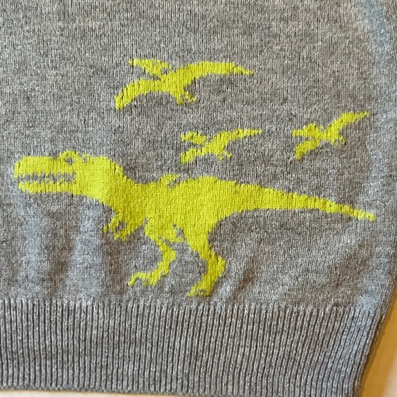 Gap Kids Grey Cotton Dinosaur Sweater Boys Size 6-7 - Picture 4 of 5